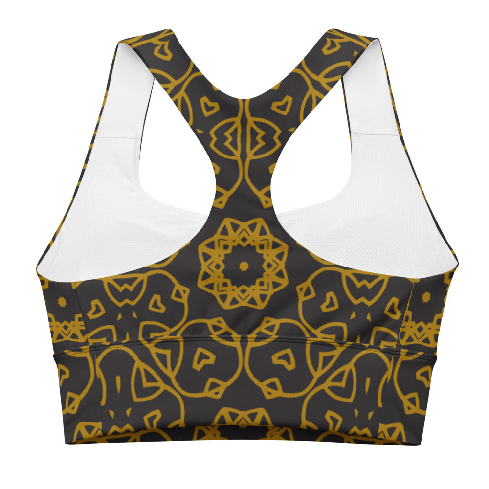 Golden abstract sports bra