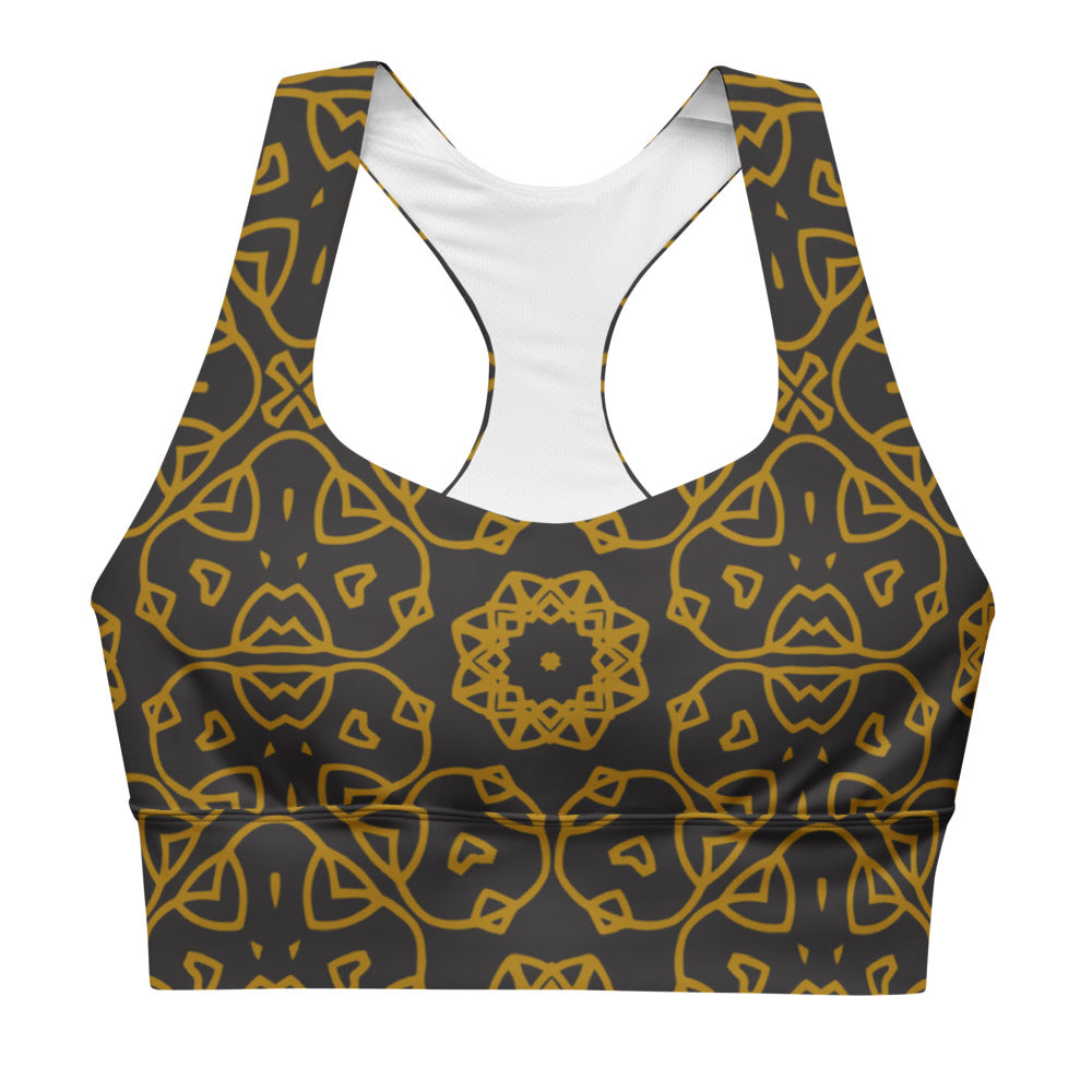 Golden abstract sports bra