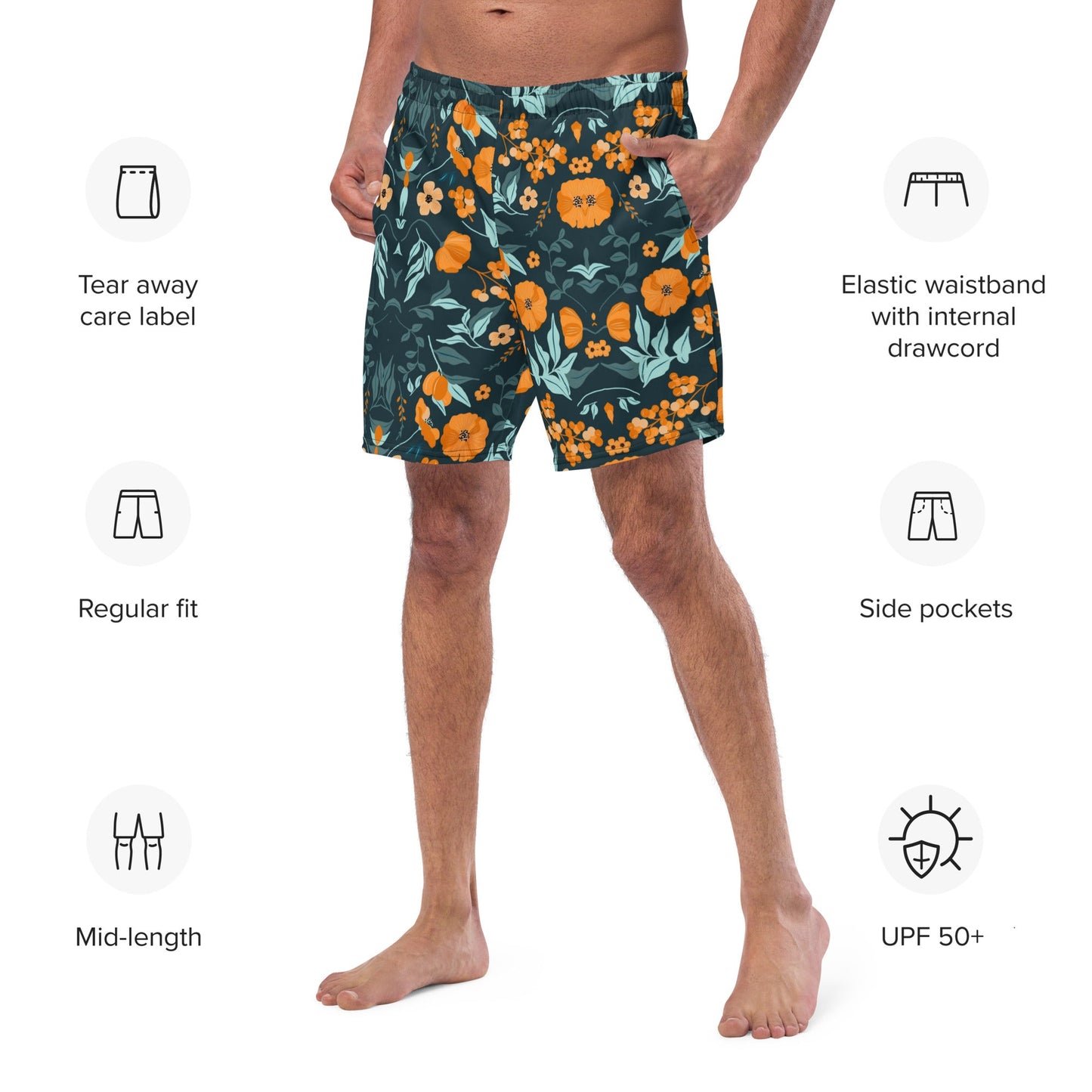 Floral Men's swim trunks